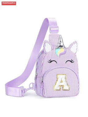 Initial Fanny Pack Crossbody Bag for Girls | Kids Sling Bag Personalized Gift